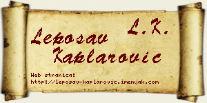 Leposav Kaplarović vizit kartica